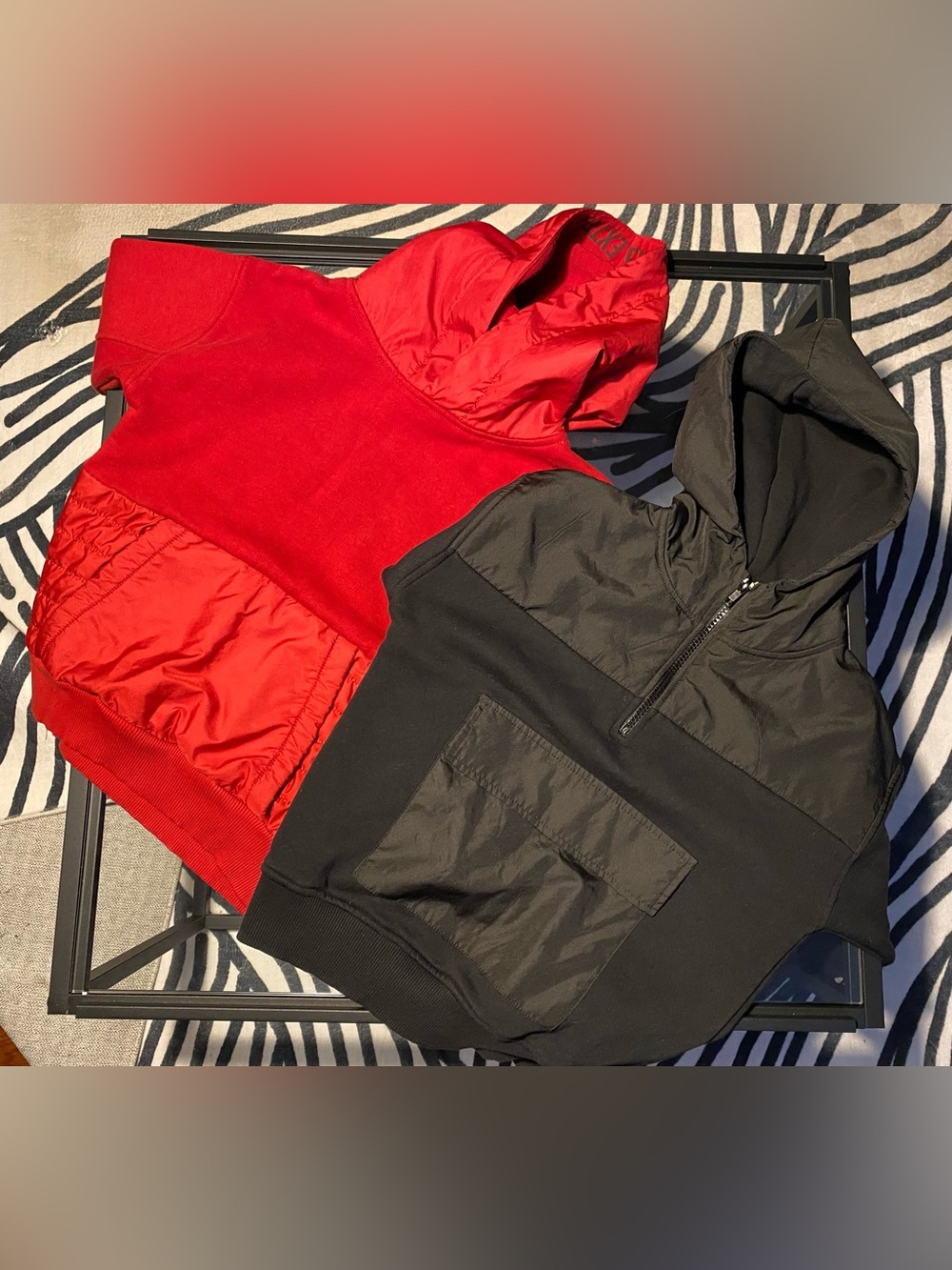 Boys Zara hoodies black & red bundle of 2 size 7